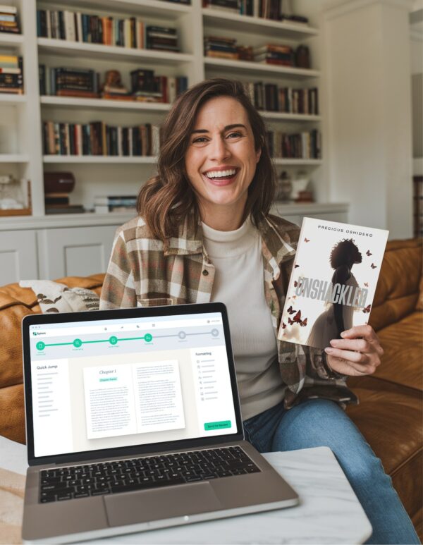Author with her published book